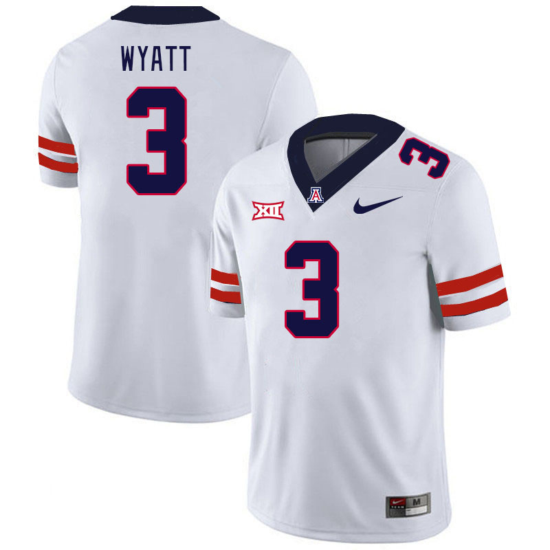 Arizona Wildcats #3 Dylan Wyatt Big 12 Conference College Football Jerseys Stitched Sale-White